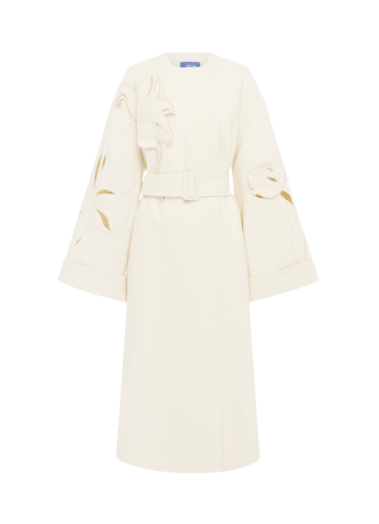Leo Lin Celestine Appliqué Wool Blend Coat – Snow