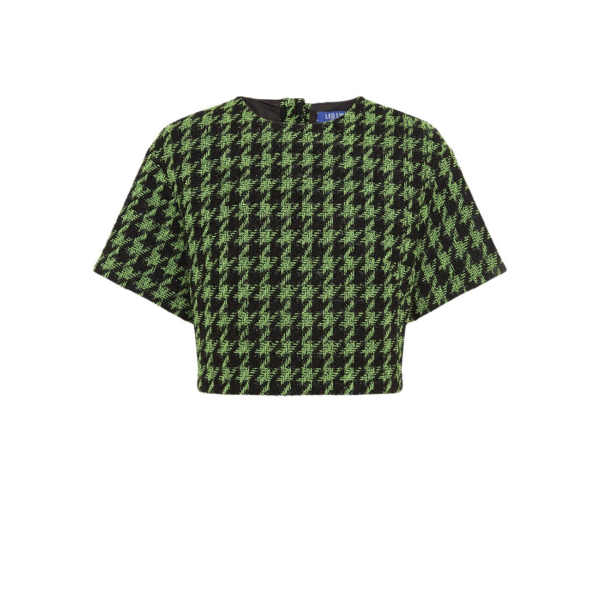 Leo Lin Indie Tweed Sleeve Top – Houndstooth