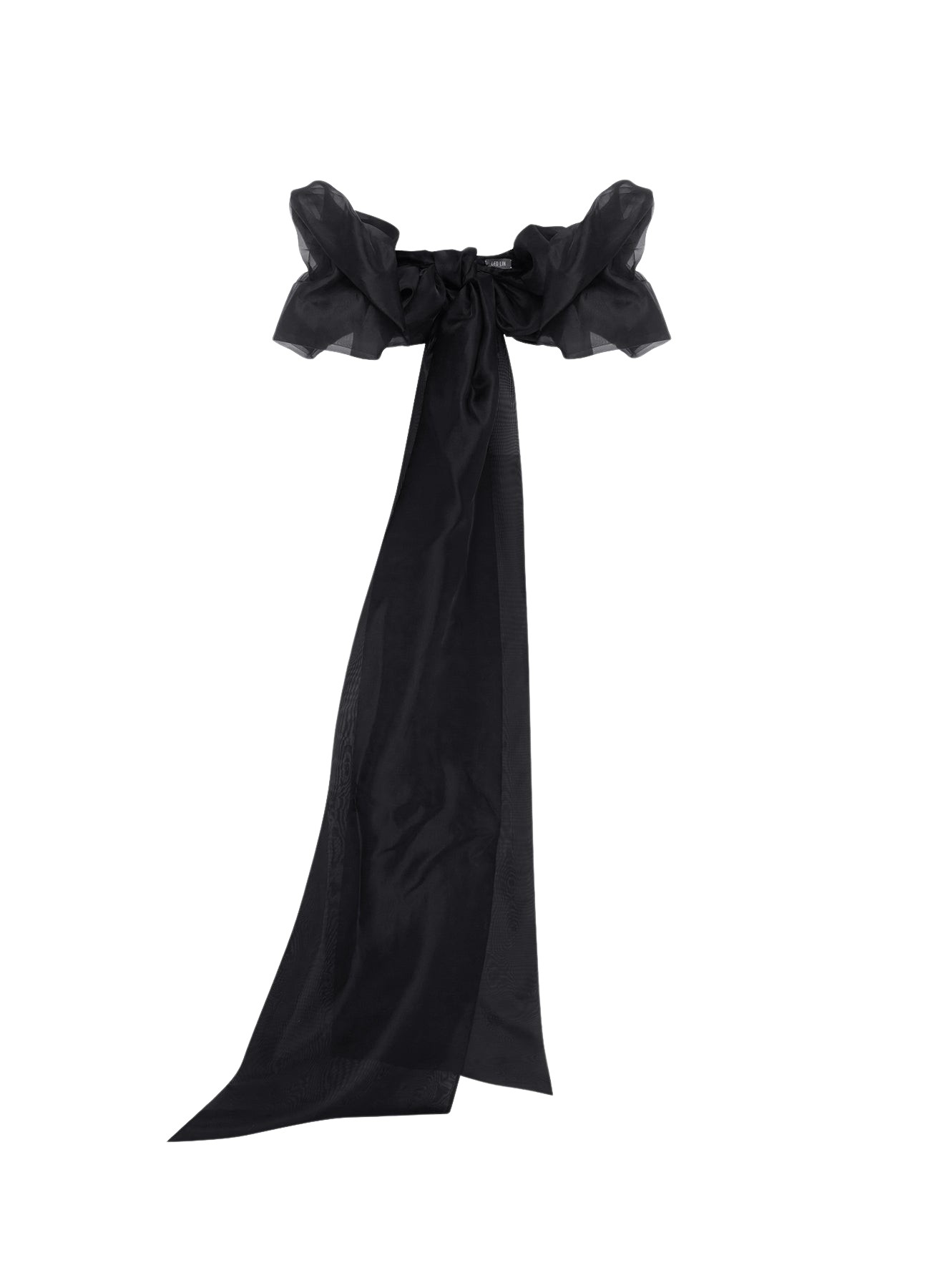 Leo Lin Leonora Organza Puff Sleeve Cape – Ebony
