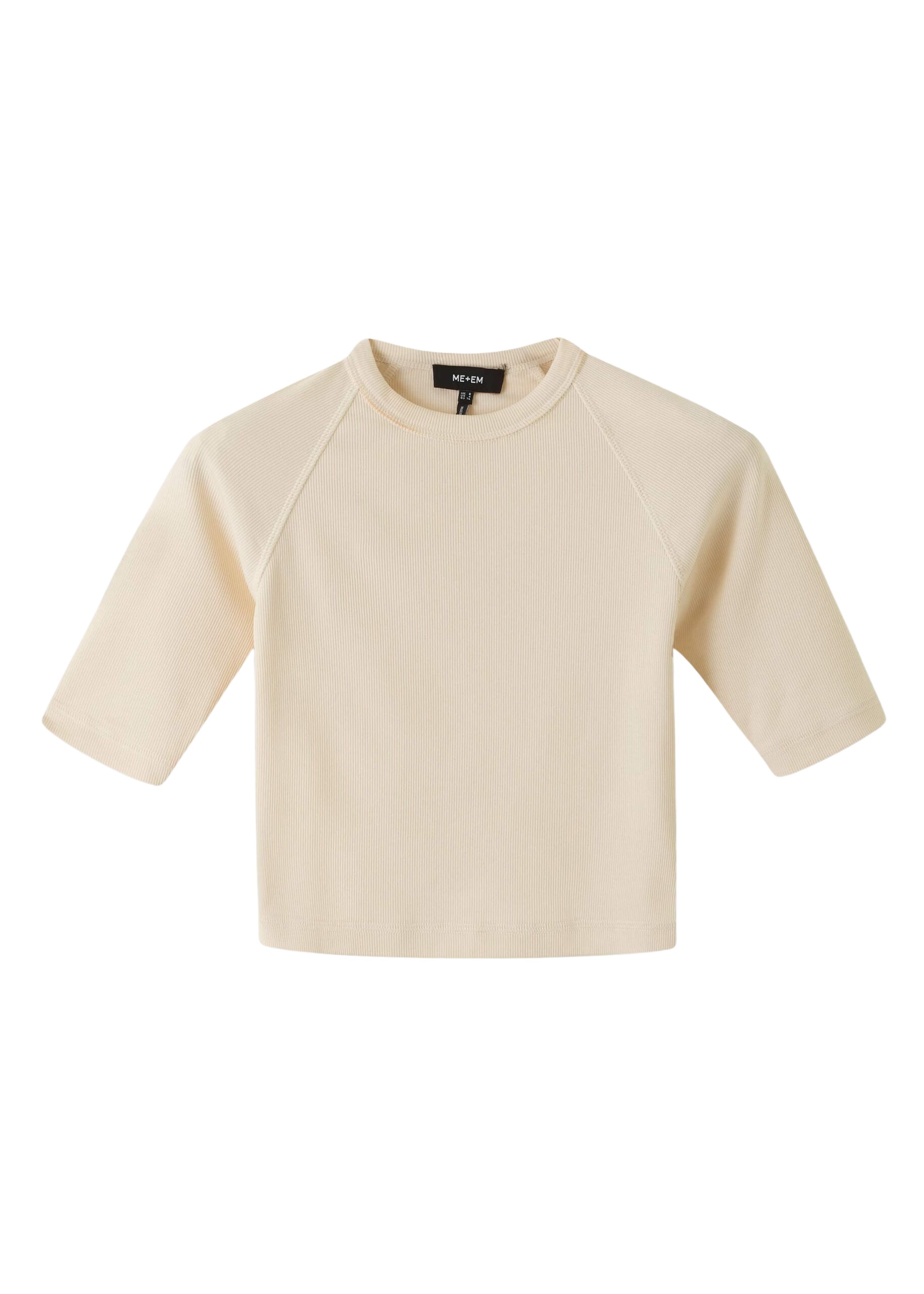 Me and Em Crop Raglan Seam Rib Tee
Cotton Rib Stretch Jersey Top