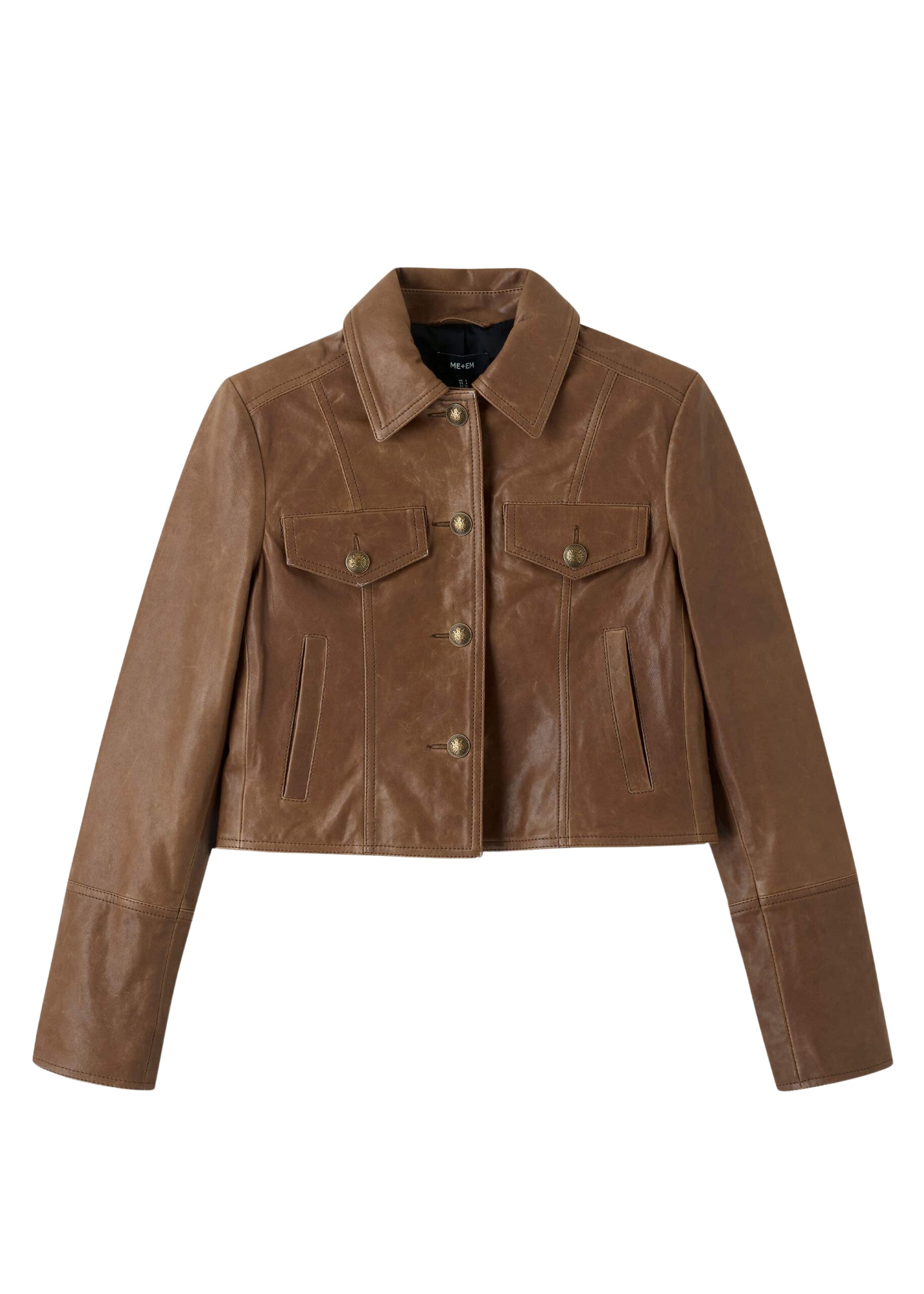 Me and Em Leather Utility Crop Jacket
Washed Leather Jacket