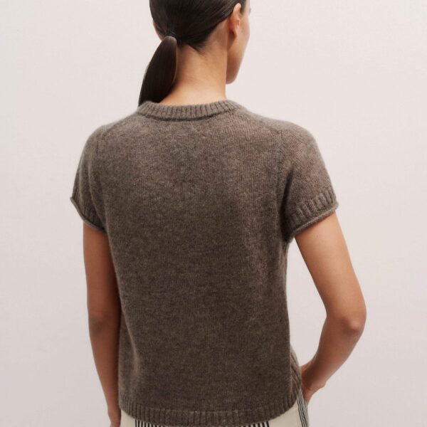 Me and Em Merino Cashmere Silk Shrunken Baby Tee
Responsibly Sourced Merino Wool with Cashmere + Silk Top, view 5