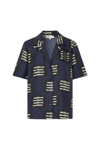 Oroton-Marine-Fish-Camp-Shirt89019_nobg Oroton Tops luxury Clothing from Luxury Handbags Marketplace