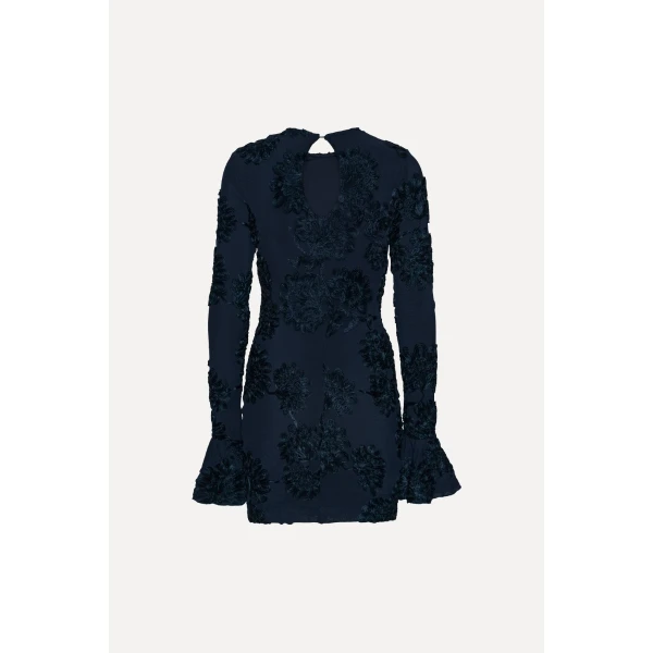 Rotate Blue from  Luxury Handbags – bold silhouette in vibrant color