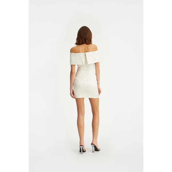 Rotate White from  Luxury Handbags – bold silhouette in vibrant color