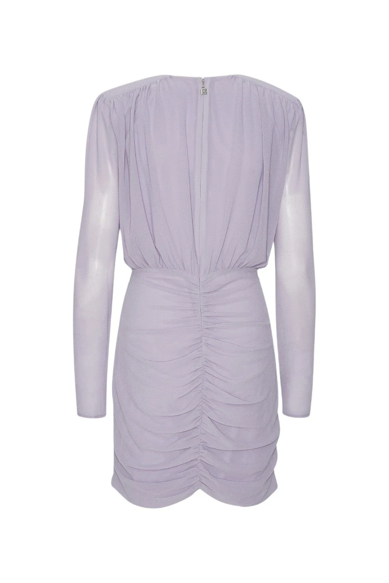 Rotate-Birger-Christensen-Crepe-Mini-Gathered-Dress-Purple-dress-coveti-2025-890435_nobg Rotate Purple Dress luxury Clothing from Luxury Handbags Marketplace