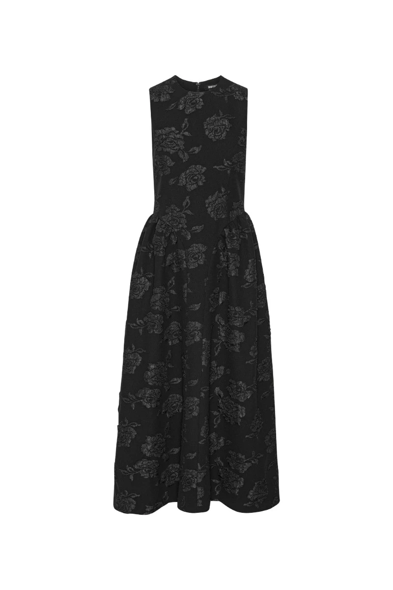 Rotate-Birger-Christensen-Jacquard-Midi-Dress-Black-dress-coveti-2025-827812_nobg Rotate Black Dress luxury Clothing from Luxury Handbags Marketplace
