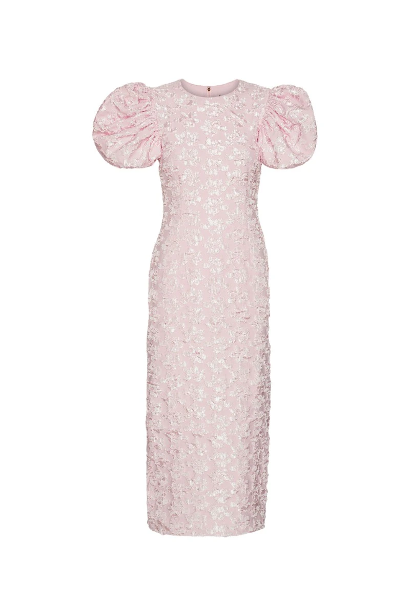 Rotate-Birger-Christensen-Jacquard-Midi-Puffy-Dress-Light-Pink-dress-coveti-2025-842248_nobg Rotate Pink Dress luxury Clothing from Luxury Handbags Marketplace