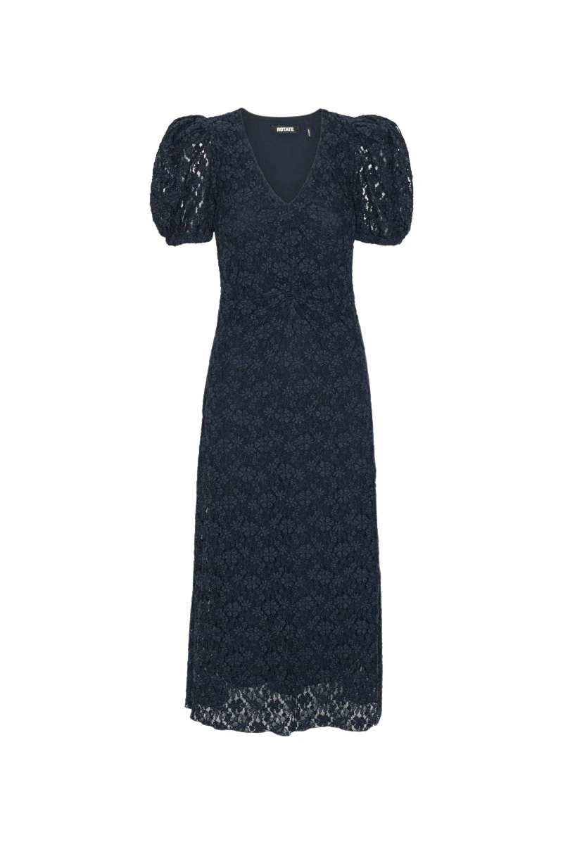Rotate-Birger-Christensen-Lace-Puff-Sleeve-Dress-Dark-Blue-dress-coveti-2025-838748_nobg Rotate Blue Dress luxury Clothing from Luxury Handbags Marketplace