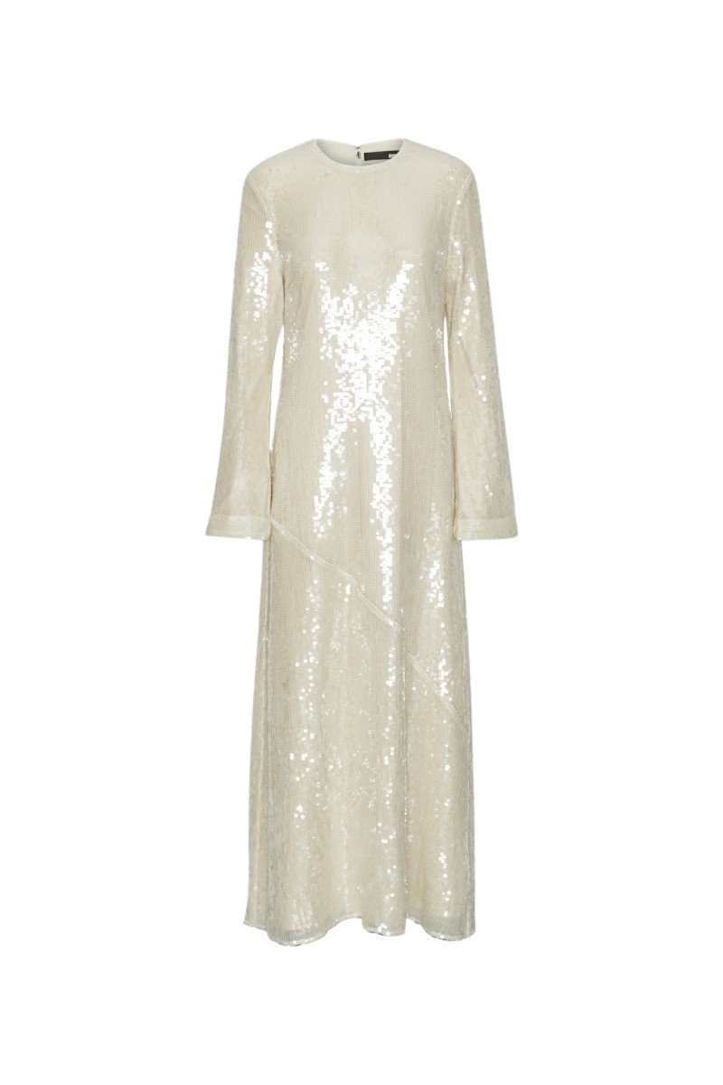 Rotate Birger Christensen Sequin Maxi Dress White