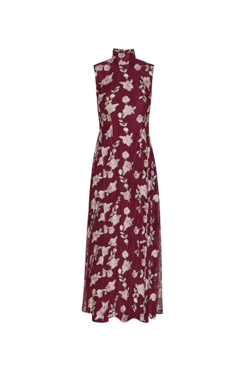 Rotate-Birger-Christensen-Sleeveless-Maxi-Dress-Bordeaux-Flower-Print-dress-coveti-2025-868841_nobg Rotate Red Dress luxury Clothing from Luxury Handbags Marketplace