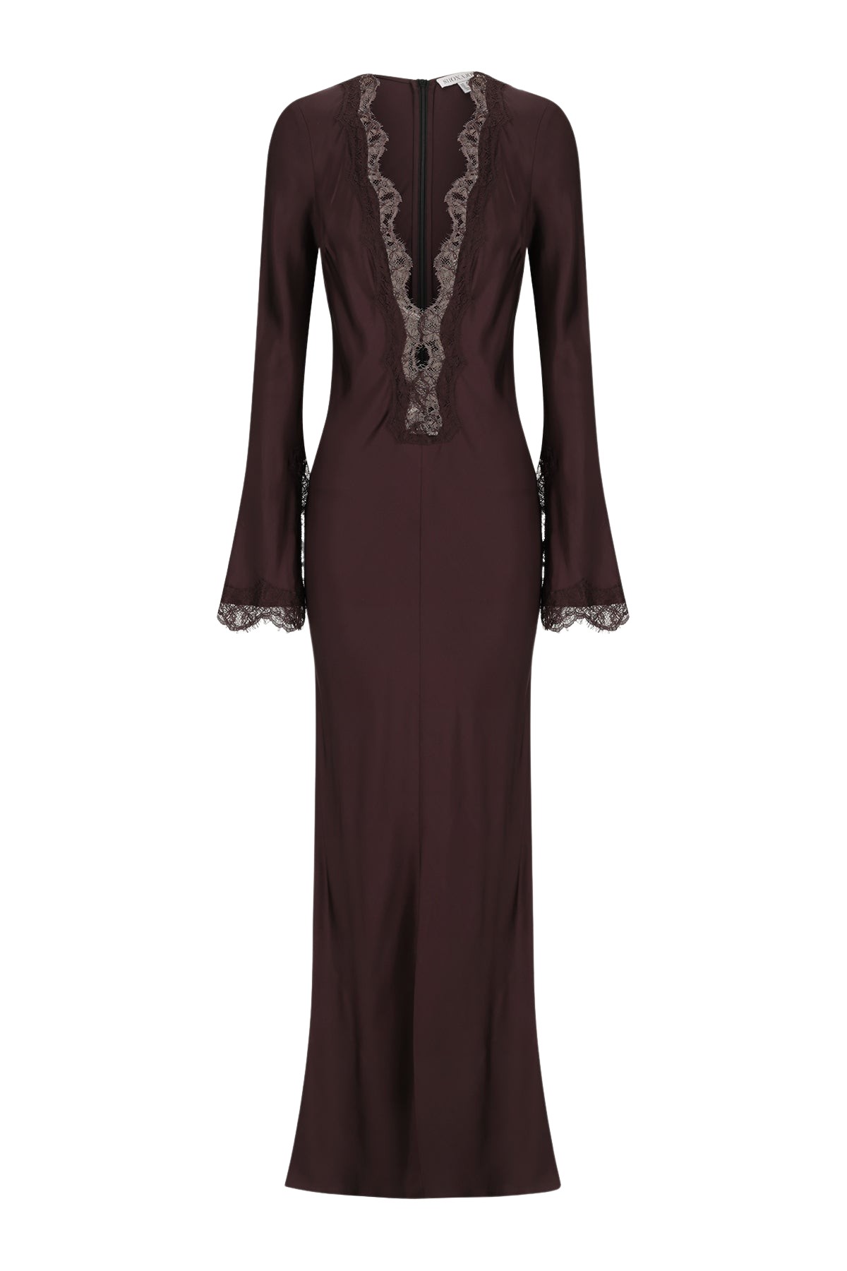 Shona Joy Allegra Lace Plunged Maxi Dress – Espresso