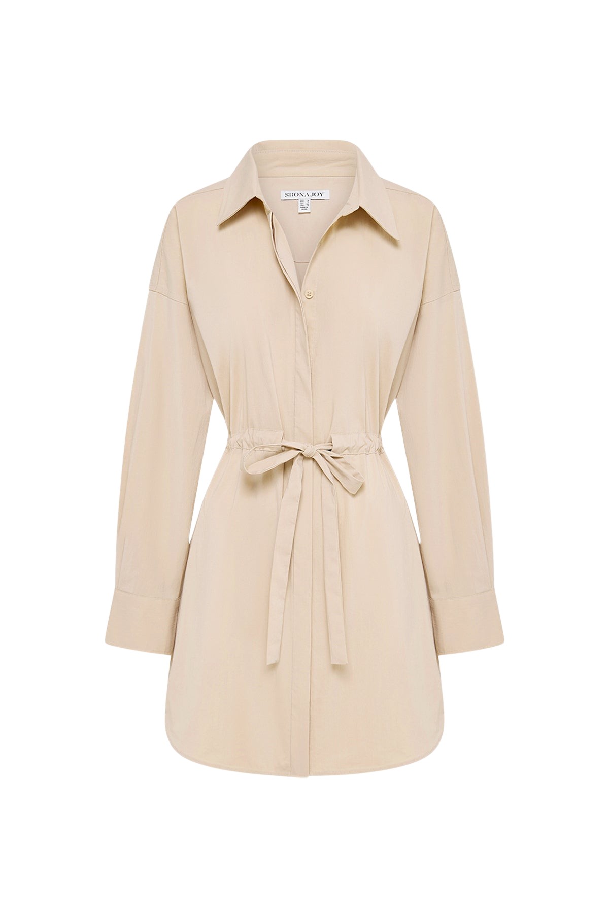 Shona Joy Campbell Drawstring Shirt Dress – Oat Milk