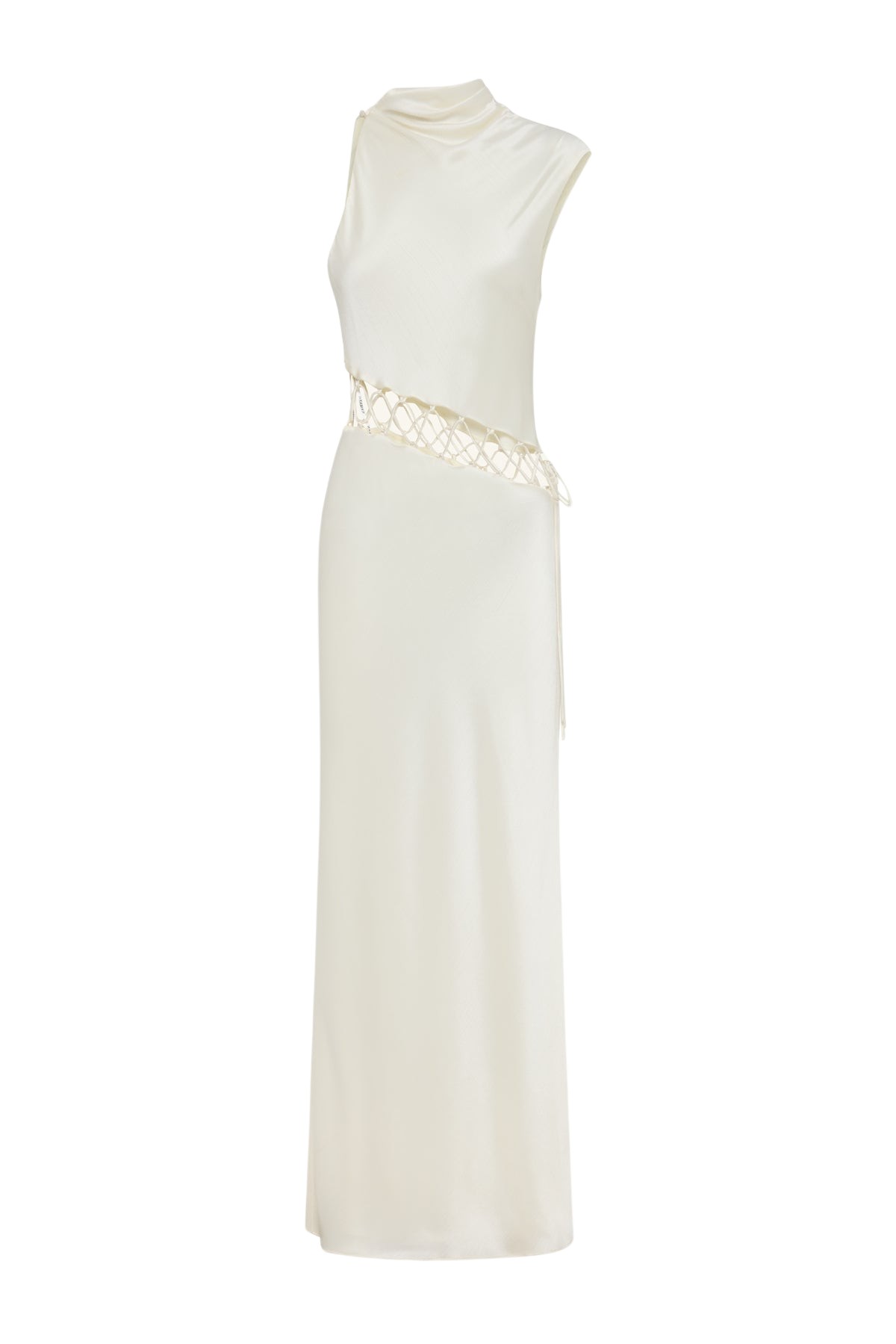 Shona Joy Huxley Cowl Lace Up Maxi Dress – Vanilla