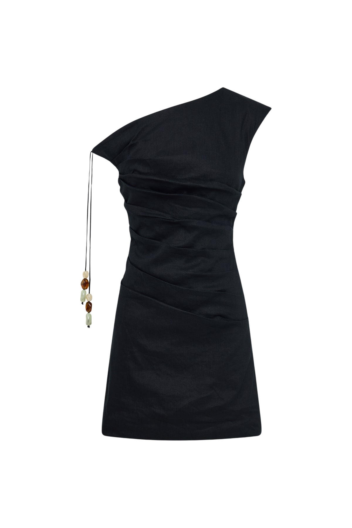 Shona Joy Kasbah Draped Mini Dress – Black