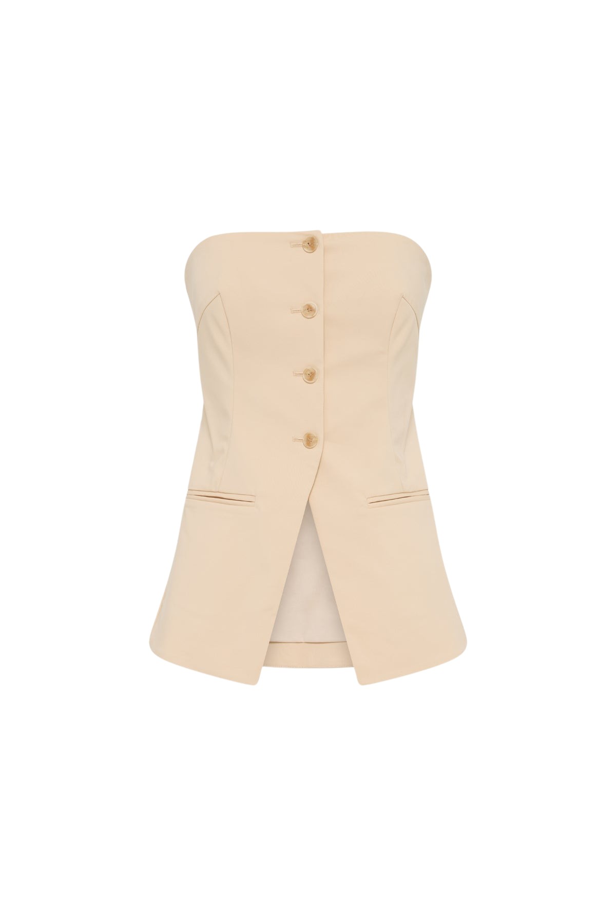 Shona Joy Lani Strapless Tailored Top – Biscotti