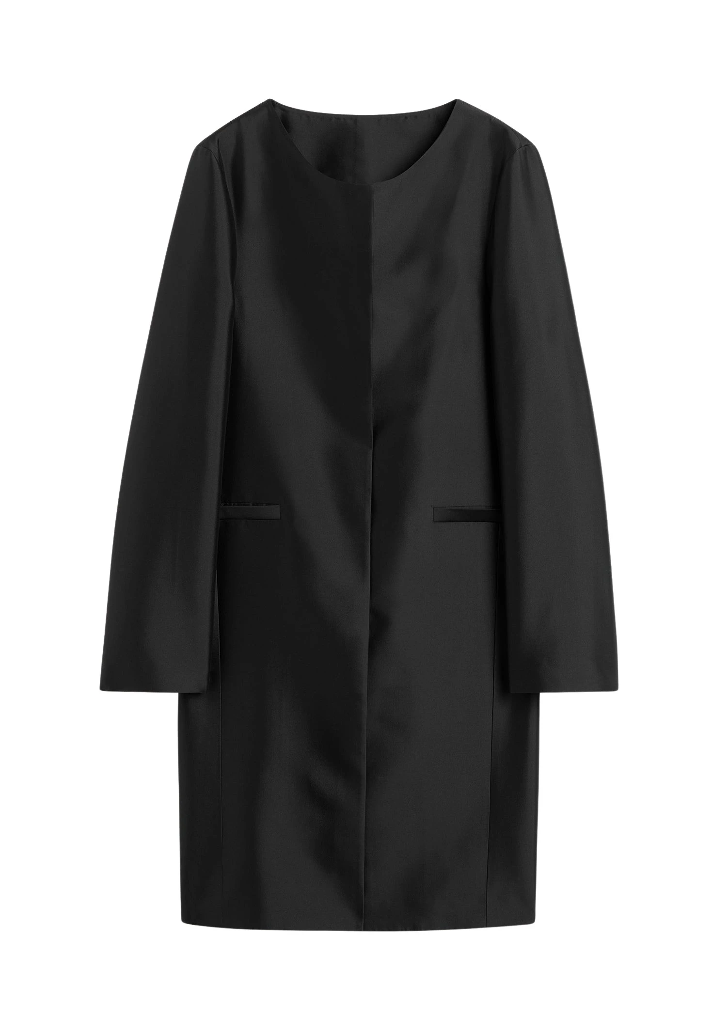 Toteme-Collarless-coat-black72581_nobg Toteme Coat luxury Clothing from Luxury Handbags Marketplace