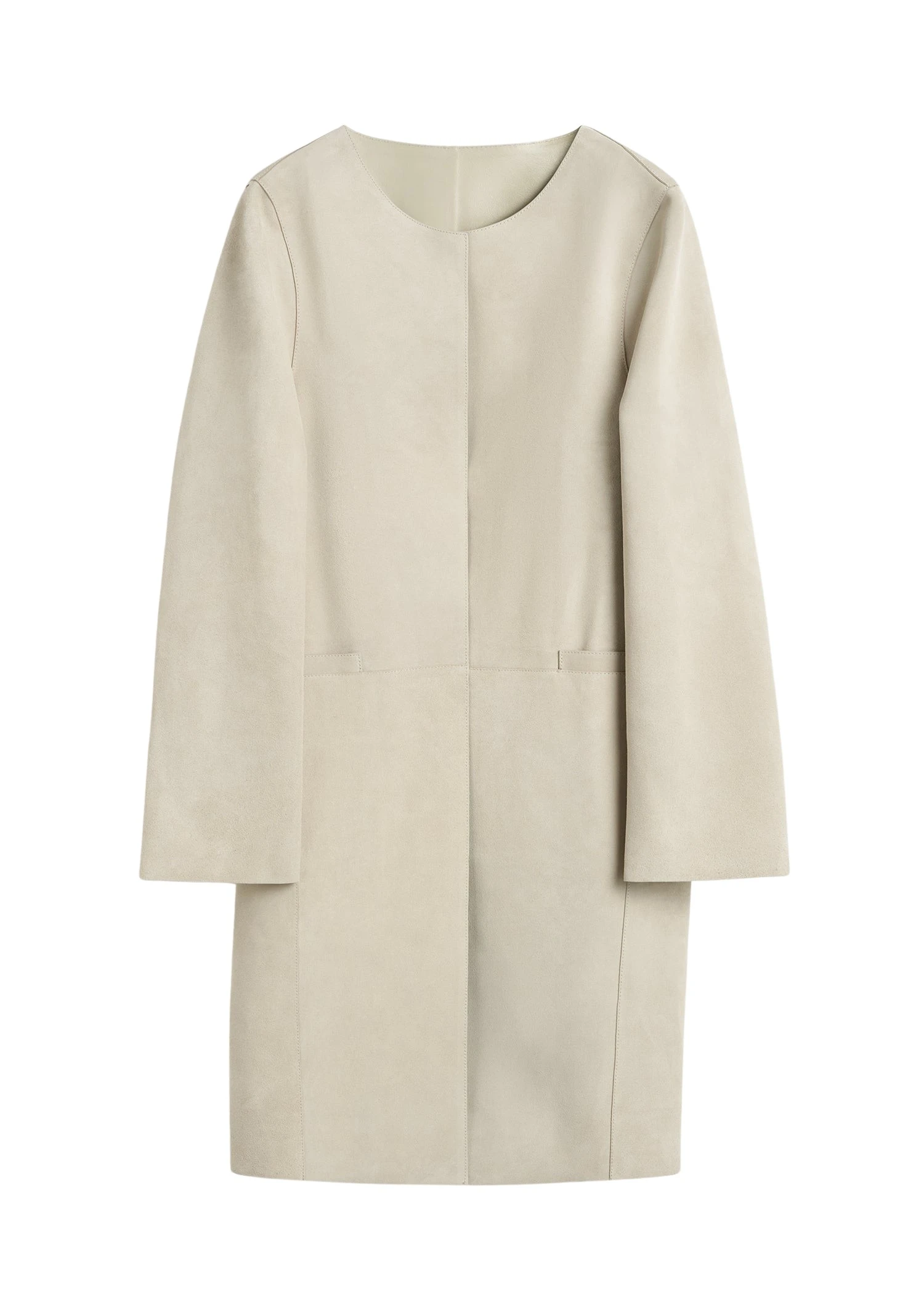 Toteme-Collarless-suede-coat-peanut26219_nobg Toteme Coat luxury Clothing from Luxury Handbags Marketplace
