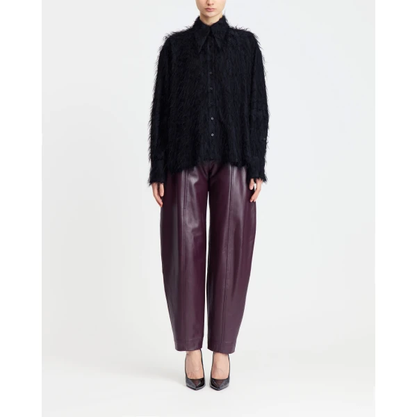 hair-like textured fabric in deep black
