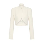 Carla-Zampatti-Ivory-Crepe-Crop-Jacket86060_nobg Carla Zampatti Jackets luxury Clothing from Luxury Handbags Marketplace