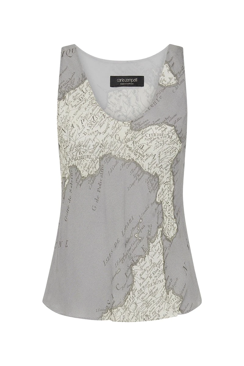 Carla-Zampatti-Silver-Italia-Georgette-Scoop-Neck-Cami85333_nobg Carla Zampatti Tops luxury Clothing from Luxury Handbags Marketplace