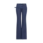 David Koma Asymmetric Waist Detail Denim Trousers