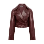 David Koma Boxy Cropped Leather Jacket