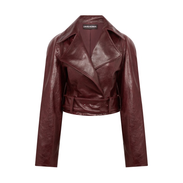 David Koma Boxy Cropped Leather Jacket