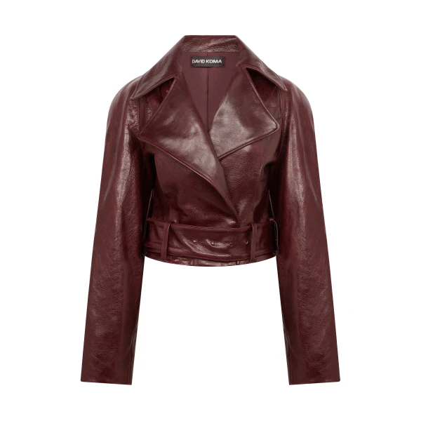 David Koma Boxy Cropped Leather Jacket