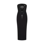 David Koma Croc Enamel Embroidery Midi Dress