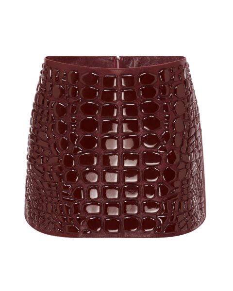 David Koma Croc Enamel Embroidery Mini Skirt