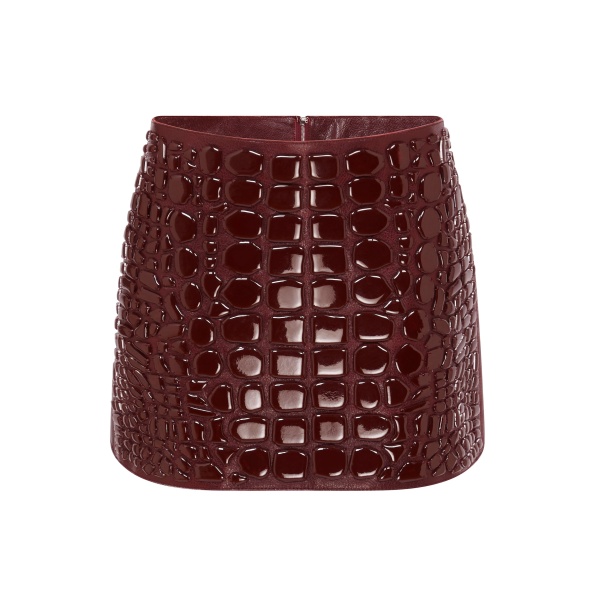 David Koma Croc Enamel Embroidery Mini Skirt