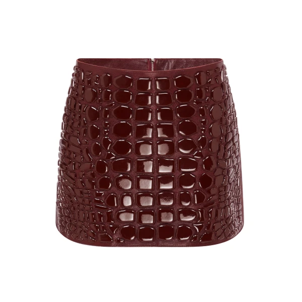David Koma Croc Enamel Embroidery Mini Skirt