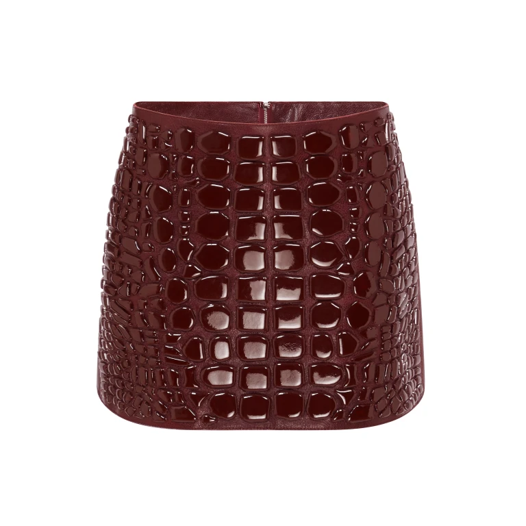 David Koma Croc Enamel Embroidery Mini Skirt