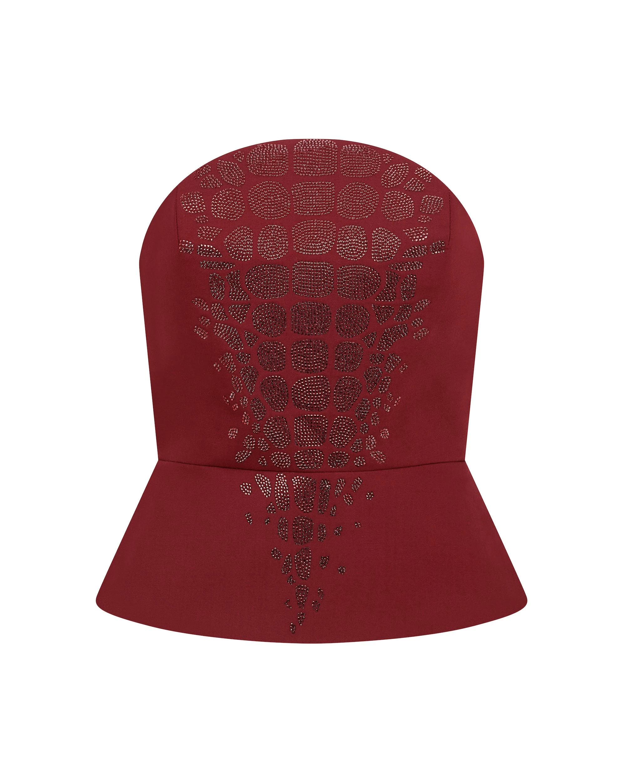 David Koma Croc Rhinestone Embroidery Strapless Top David Koma Croc Rhinestone Embroidery Strapless Top