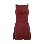 David Koma Crystal Embroidered Straps And Cowl Mini Dress