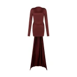 David Koma Gather Detail And Train Mini Dress