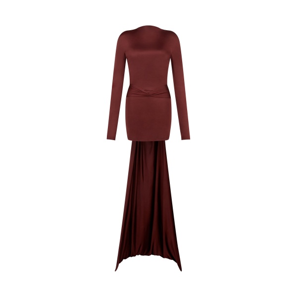 David Koma Gather Detail And Train Mini Dress