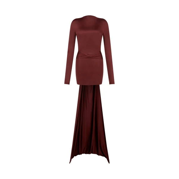 David Koma Gather Detail And Train Mini Dress
