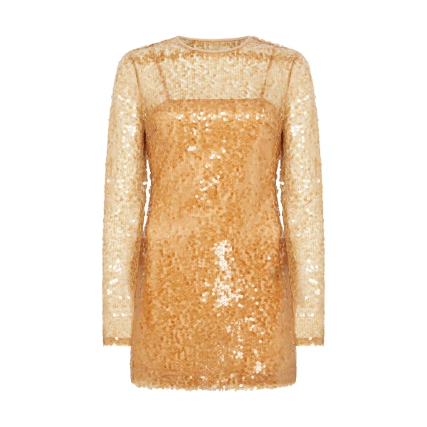 David Koma Long Sleeve Mini Sequin Dress