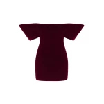 David Koma Off Shoulder Sculptured Mini Dress In Burgundy