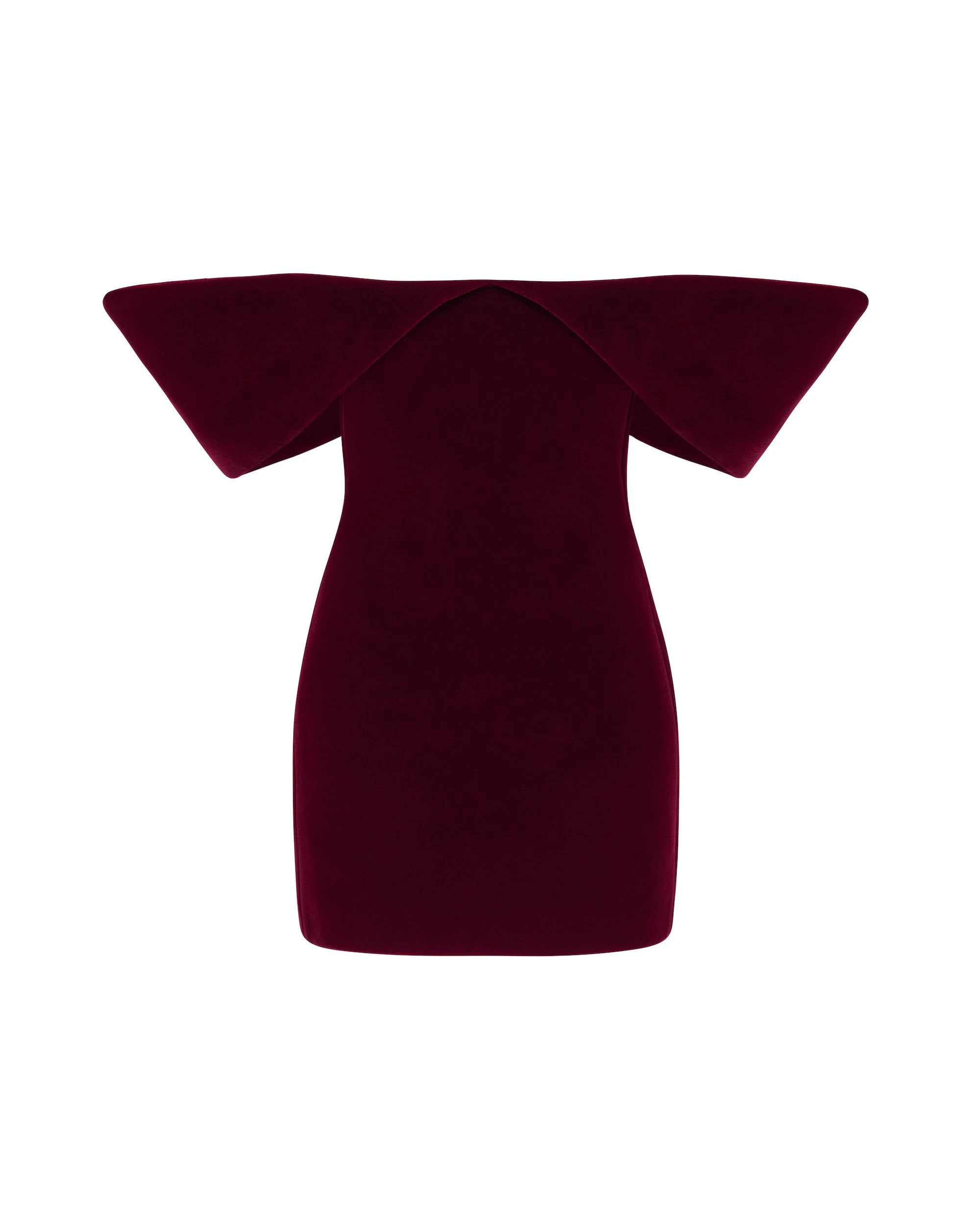 David Koma Off Shoulder Sculptured Mini Dress In Burgundy David Koma Off Shoulder Sculptured Mini Dress In Burgundy