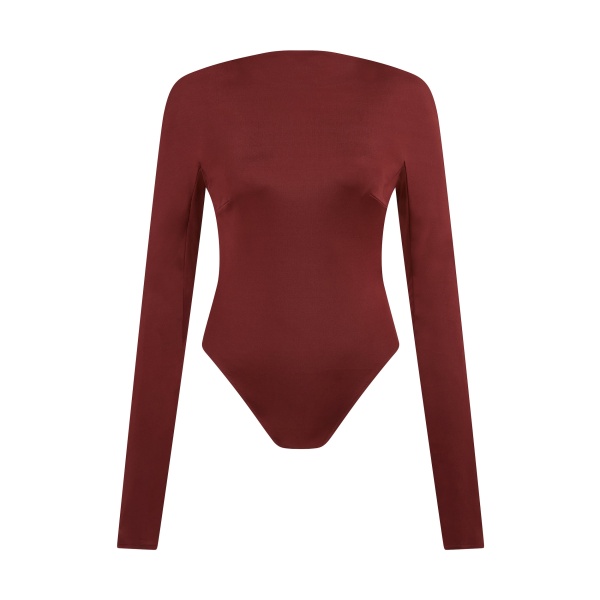 David Koma Open Back Bodysuit In Burgundy