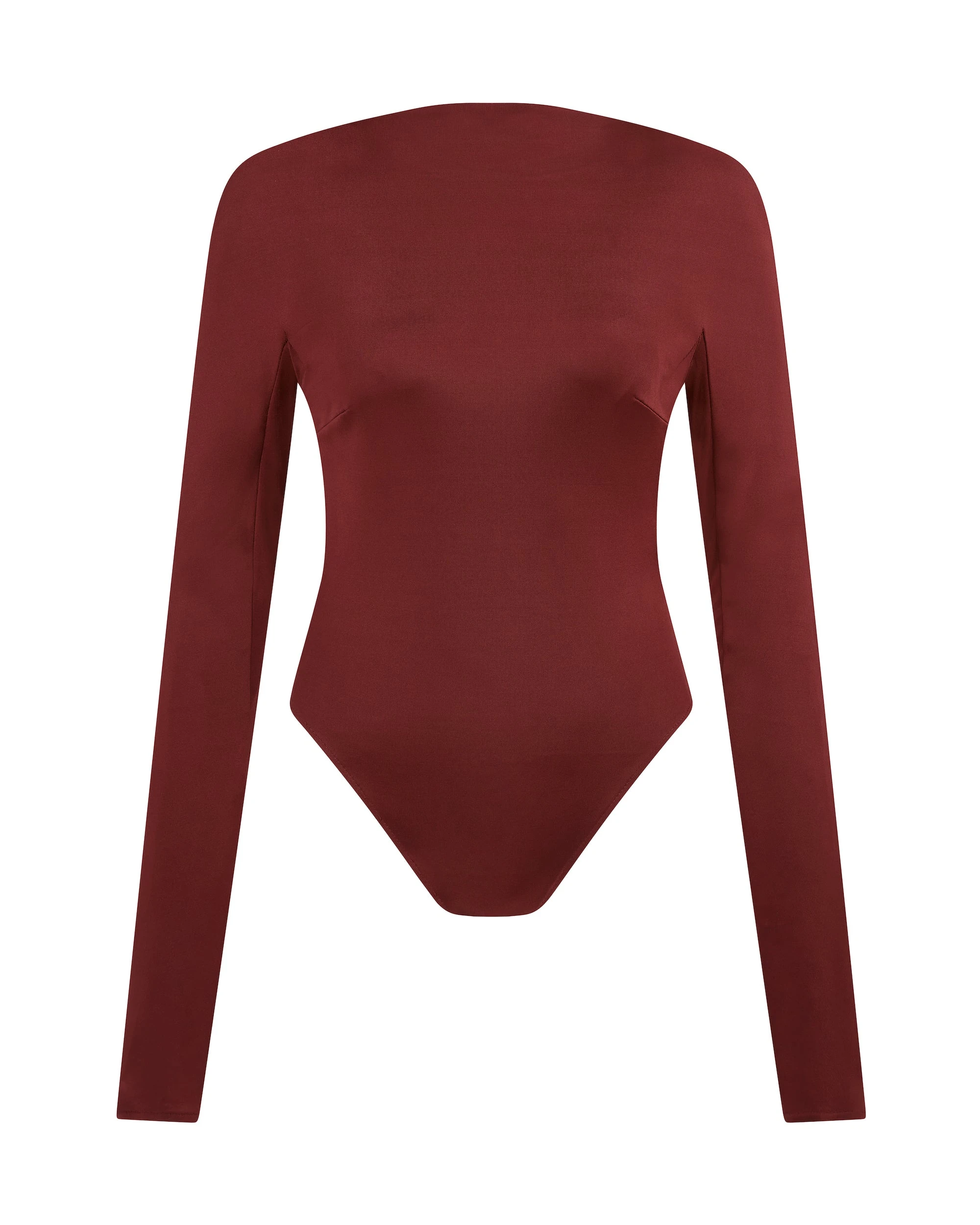 David Koma Open Back Bodysuit In Burgundy David Koma Open Back Bodysuit In Burgundy
