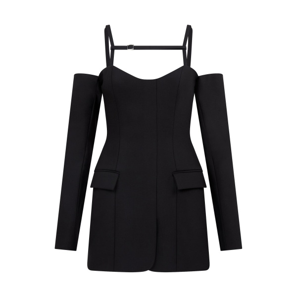 David Koma Open Shoulder Long Sleeve Mini Dress