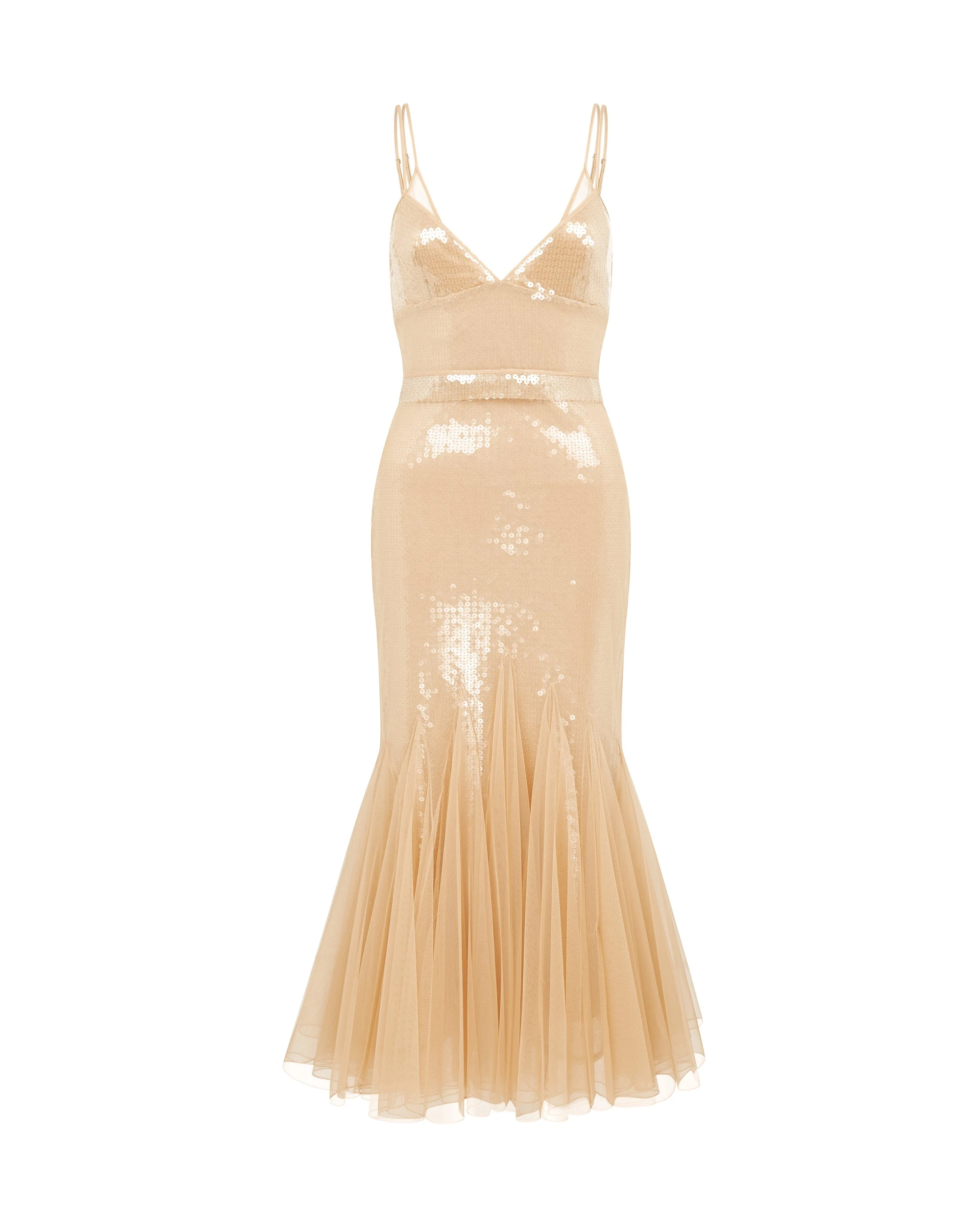 David Koma Sequin And Tulle Cami Midi Dress David Koma Sequin And Tulle Cami Midi Dress