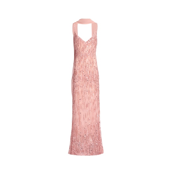 Elie Saab Bead Embroidered Long Dress in Pink featuring Bead Embroidery – Luxury Designer Fashion at Luxury Shoes .