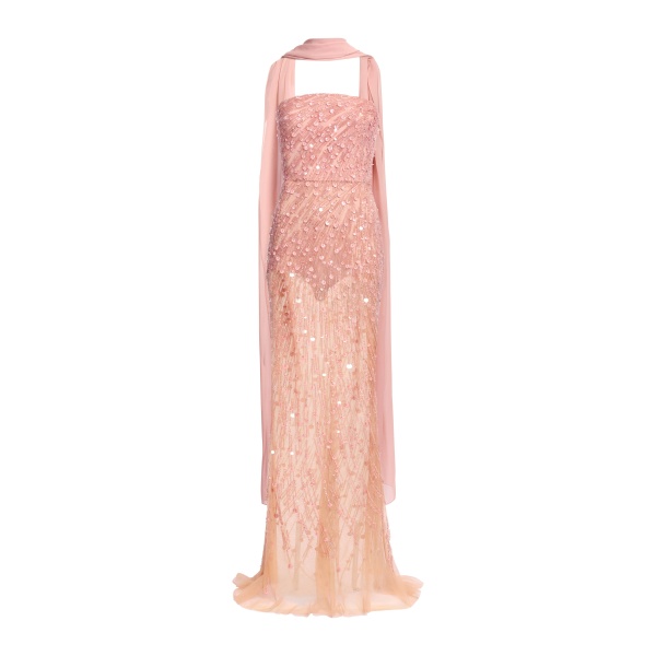 Elie Saab Bead Embroidered Strapless Dress in Pink featuring Corset Bodice – Luxury Designer Fashion at Luxury Shoes .