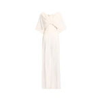 Elie Saab Cady Jumpsuit in White featuring Cape Effect Sleeves – Luxury Designer Fashion at Luxury Shoes .