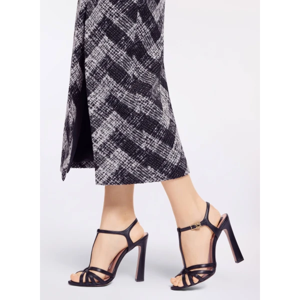 Elie Saab Chevron Midi Skirt in White featuring Pencil Skirt – Luxury Designer Fashion at Luxury Shoes .